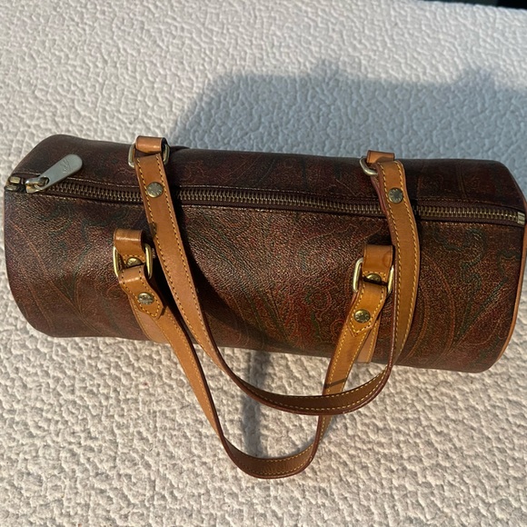 Leather-Trimmed Paisley Handle Bag - Picture 7 of 9